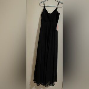 Birdy Grey Kaia Black Chiffon Sleeveless Bridesmaid Maxi Dress - Size M